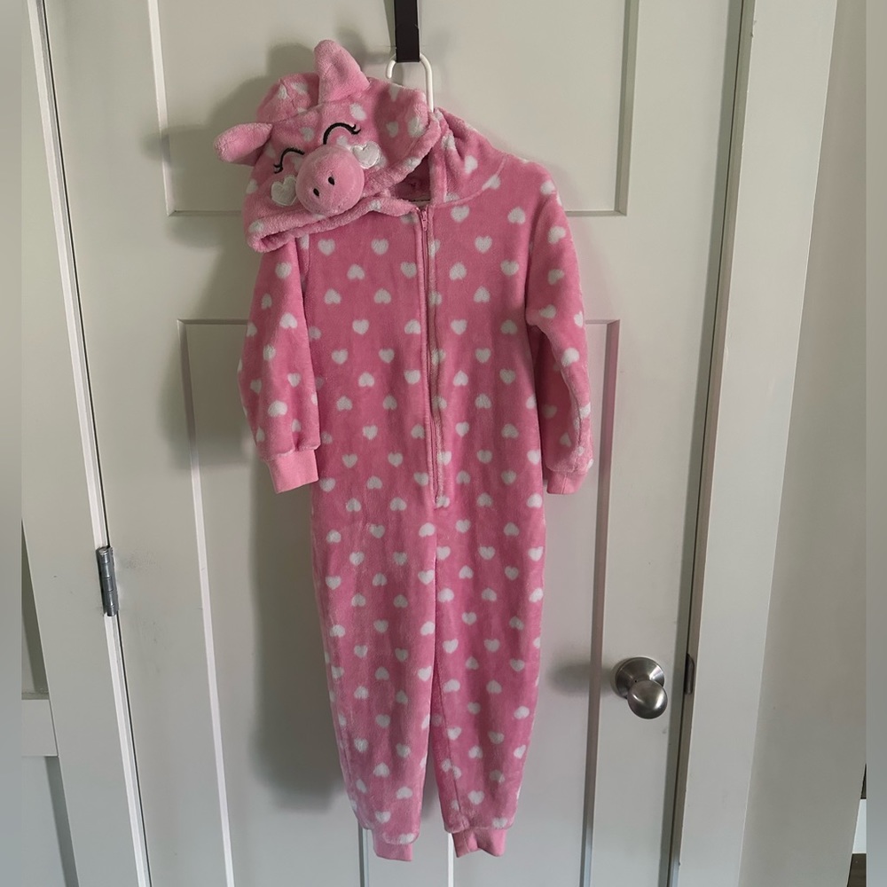 Warmies Onesie with Piggie Hood & Detachable Tale Sz. 4T